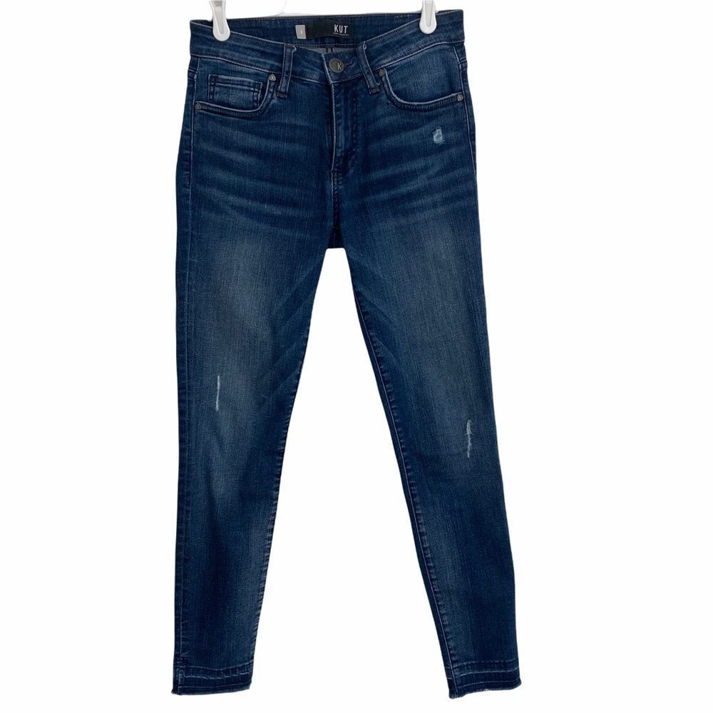 Kut from the Kloth‎ Donna Ankle Skinny Dark Wash Jeans Sz 0